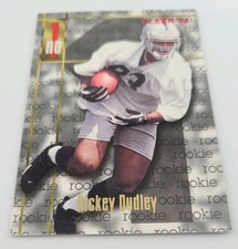 1996 Fleer Rickey Dudley #151 Rookie Oakland Raiders Football Card. rookie card picture
