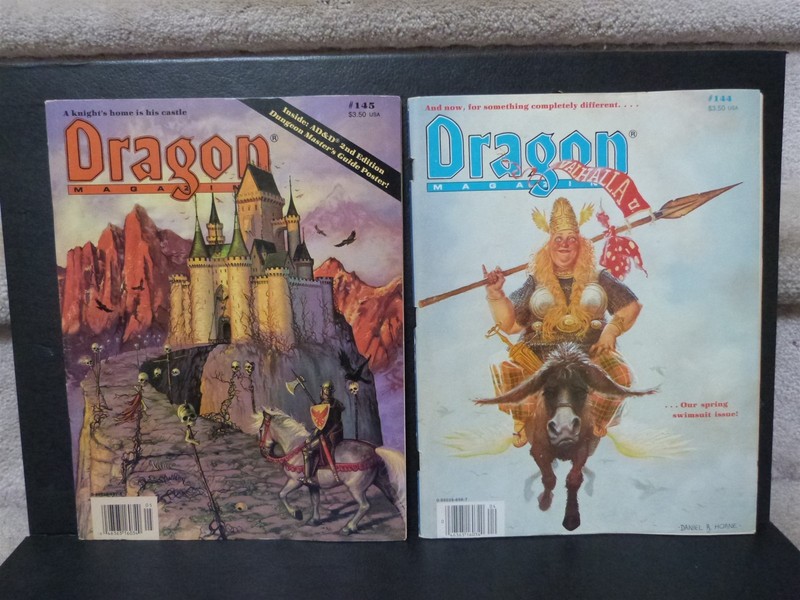 Dragon Magazine lot 144 145 April May1989 Dungeon Masters Guide Poster TSR AD&D