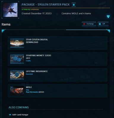 Star Citizen - ARGO MOLE - LTI (Lifetime Inssurance) - CCU ready