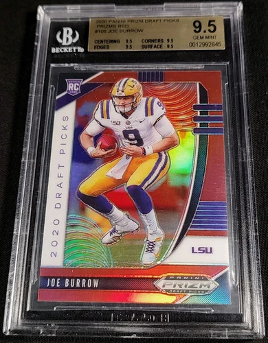 BGS 9.5 POP 46 RC JOE BURROW 🚨SP PRIZMS RED ⚡TRUE ROOKIE #105 2020 Panini Prizm