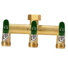 Garden Hose Splitter, 3/4” Rust and Freeze Resistant Outdoor Hose 3way-green