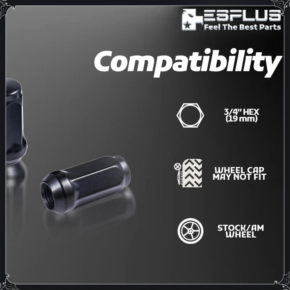 [32] Tuerca de bellota negra 14x1,5 apta para Chevy Silverado C2500/3500 K2500/3500 Foto 4 de 4