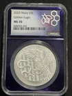 2025 Malta Golden Eagle 1 oz .999 Silver NGC MS70 Purple Core