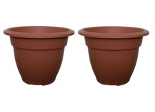 2 x 45cm Terracotta Round Bell Plant Pot Flower Planter Plastic Garden Pot