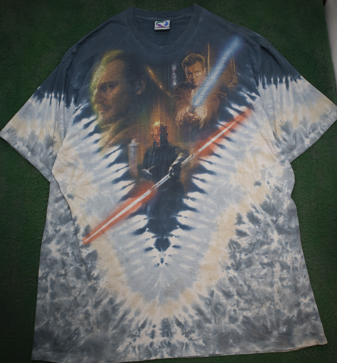 Vintage 90s Star Wars Liquid Blue Darth Maul Episode 1 AOP Tee 2XL