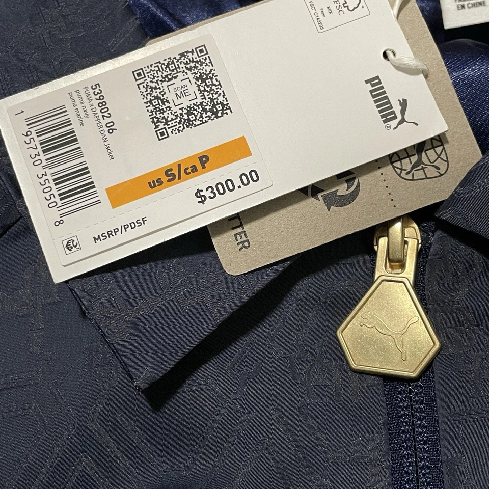 PUMA x Dapper Dan Navy Blue Jacket Oversized Men’s Small Brand New with Tag $300 - Image 4 of 4