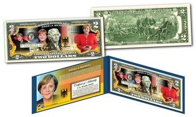 ANGELA MERKEL World's Most Powerful Person Germany Official U.S. Genuine $2 Bill