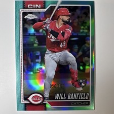 2026 Topps Chrome Will Banfield Rookie Card Aqua Refractor /199 #167. rookie card picture