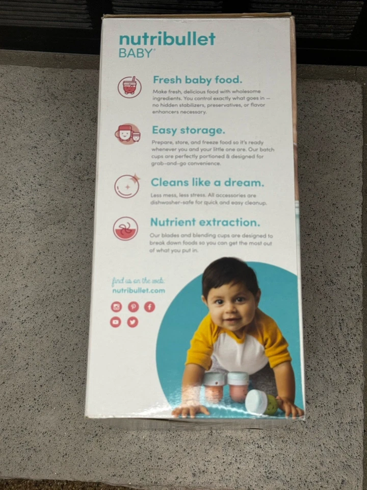 NutriBullet Baby Food Maker System Light Blue Open Box 3 Cups Clean Tested - Image 4 of 4