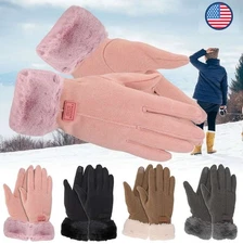 Winter Snow Gloves Windproof Warm Fleece Lining Thermal Insulated Thick Women US