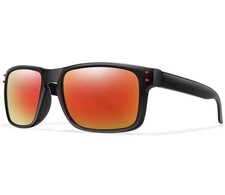 Holbrook Style Matte Black With American Flag And Orange Polarized Lenses