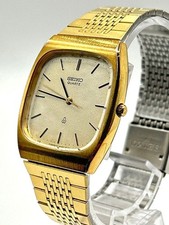 Seiko 6030-5220 Quartz Dress Watch Mens Gold Vintage Cal 6030 wrist 3cm