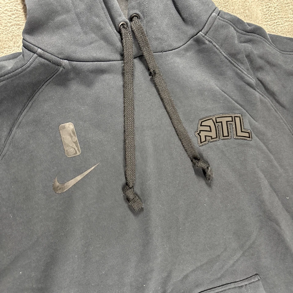 Nike Atlanta Hawks ATL Logo Size Large Tall - NBA Hoodie Pullover Basketball BLK - Image 4 of 4