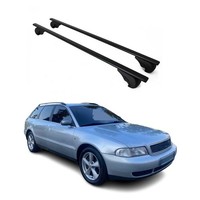 DachträGer GrundtäGer FüR Audi A4 B5 Avant 1996-2001 75Kg Metall Schwarz 2 Tlg