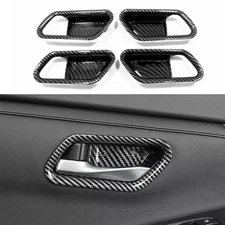 For Nissan Sentra 2020-2024 Carbon Fiber Inner Door Handle Bowl Cover Trim 4pcs