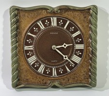 Vintage Kienzle Quartz Keramik Wanduhr 42033 Handarbeit Retro Deko Uhr Braun