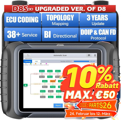 XTOOL D8S KFZ OBD2 Diagnosegerät Auto Fehler Auslesen ALLE SYSTEM ECU Coding NEU
