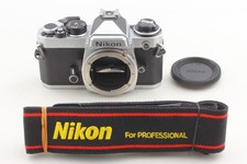 MINT w/ Professional Strap Nikon FE Silver 35mm Film Camera Body From JAPAN