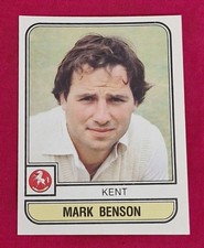 1983 PANINI CRICKET 83 STICKER # 80 MARK BENSON KENT COUNTY CRICKET CLUB KCCC MB