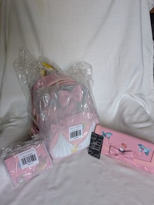 Cinderella Disney Loungefly Mini Backpack, Matching Wallet, and Card Holder