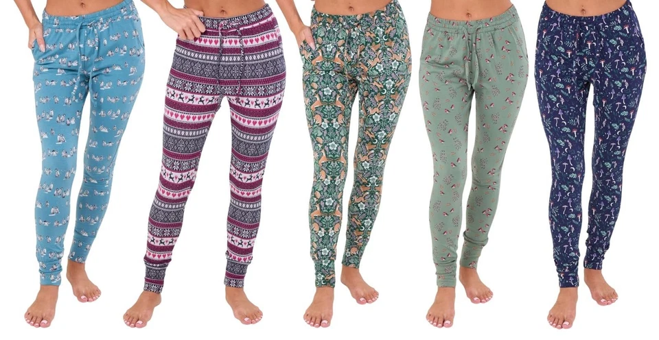 EXFATFACE Ladies EX Fatface Viscose PJ Bottoms – Super-Soft, Drawstring, Cuffed RRP £36