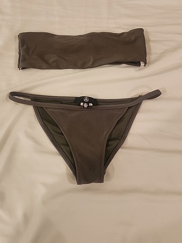 H&M Misguided Green Bikini Bottom Size 0 Top Size 4 - Picture 3 of 6