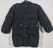 Gap Kids Long Down Parka Adjustable Waist Hoodie Pockets Girls Medium 8 Black