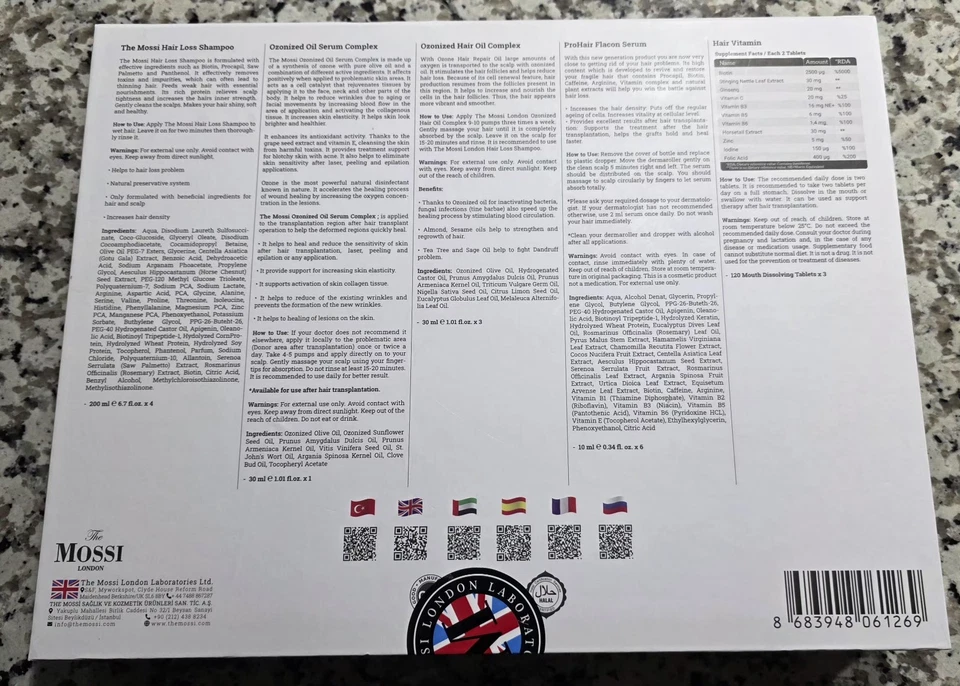 THE MOSSI LONDON Kit Premium de Crecimiento del Cabello para Hombres y Mujeres, Suministro para 6 Meses Foto 3 de 4