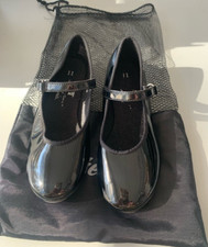ABT Spotlights Girls Patent Dance Tap Shoes Size 11 Black