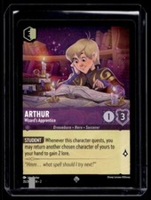 Disney Lorcana Rise of the Floodborn Arthur Wizard's Apprentice Non Foil 35/204