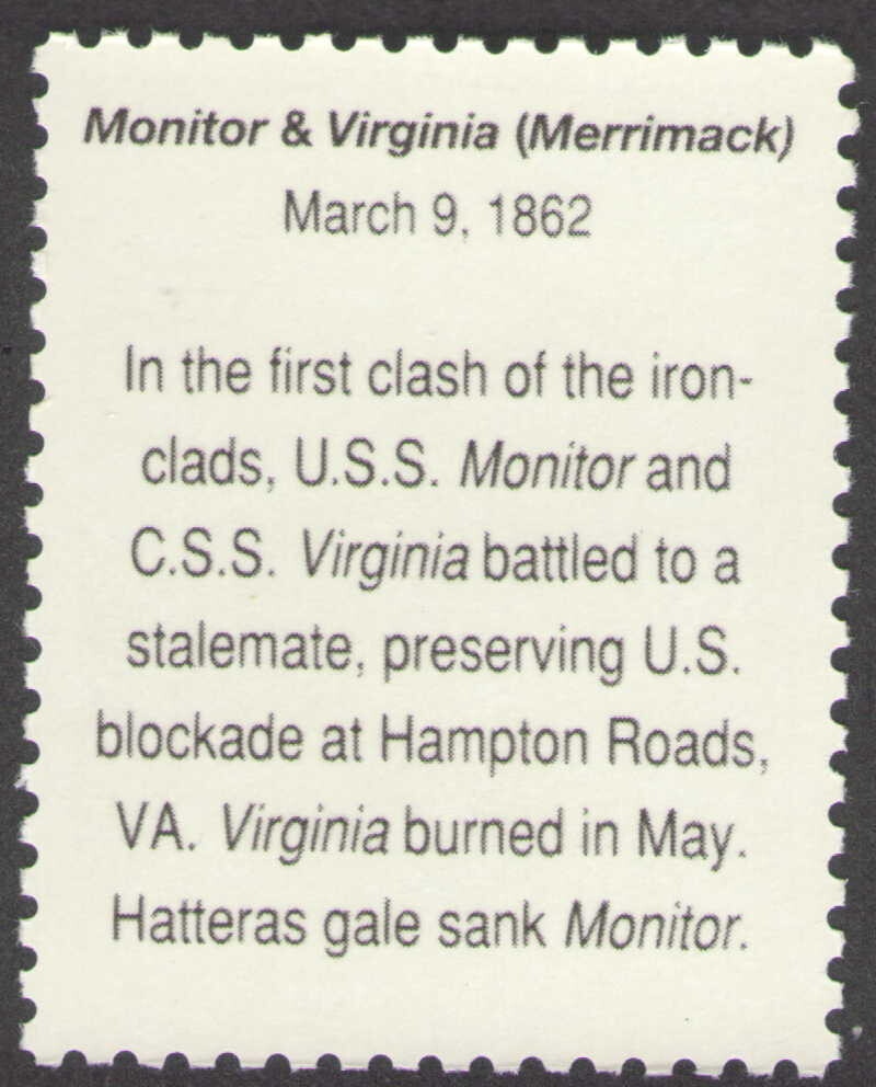 US. 2975a. 32c. Monitor and Virginia (Merrimack). Civil War. MNH. 1995