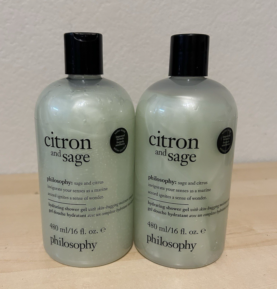 Philosophy Citron & Sage Shampoo, Shower Gel & Bubble Bath 16oz 2-Pack