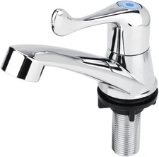 Fdit ABS Plastic Water Tap Single Cold Faucet Water Nozzle G1/2 Bathroom Basin K