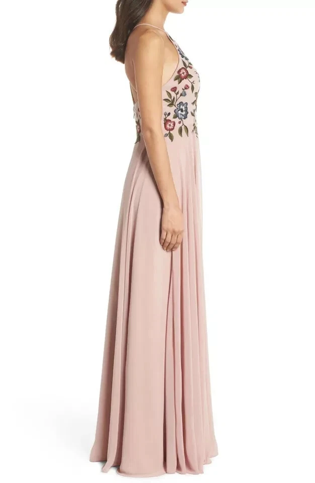 Vestido de chiffon Jenny Yoo floral damasco bordado Sophie luxo tamanho 10 $249 - Imagem 2 de 4