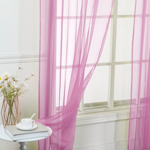 Set of (Two) 2 Sheer Curtain Panels - Window Panels in Many Sizes and Colors - Picture 48 of 109