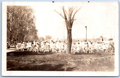 may day rppc maypole dancing children Unposted unknown location