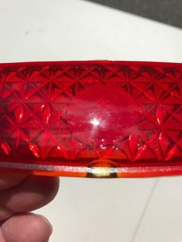 1940's Chevrolet Red Glass P.A.P. Star Design Light Lens OEM #P125 - Bild 3 von 3