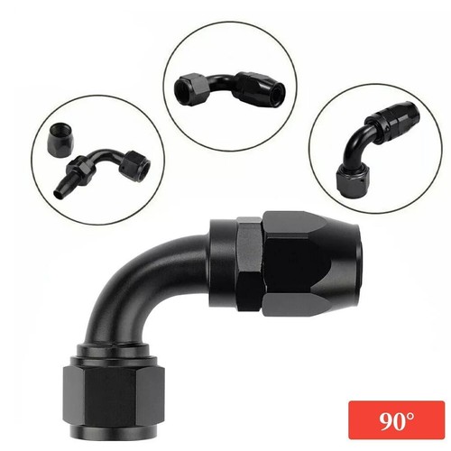 4Pcs Oil Fuel Line Hose End Fitting Adapters Kits 90°Degree AN4 Aluminum End - Picture 2 of 14