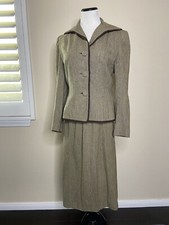 vtg 40/50 s Lilli Ann two piece Skirt suit Set Brown Wool Fitted brown size 6