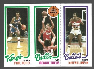 B 1980-81 Topps Basketball Phil Ford Reggie Theus John Williamson 127-43-252 NM