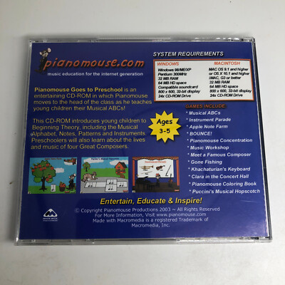 Pianomouse Goes to Preschool (CD ROM) | eBay