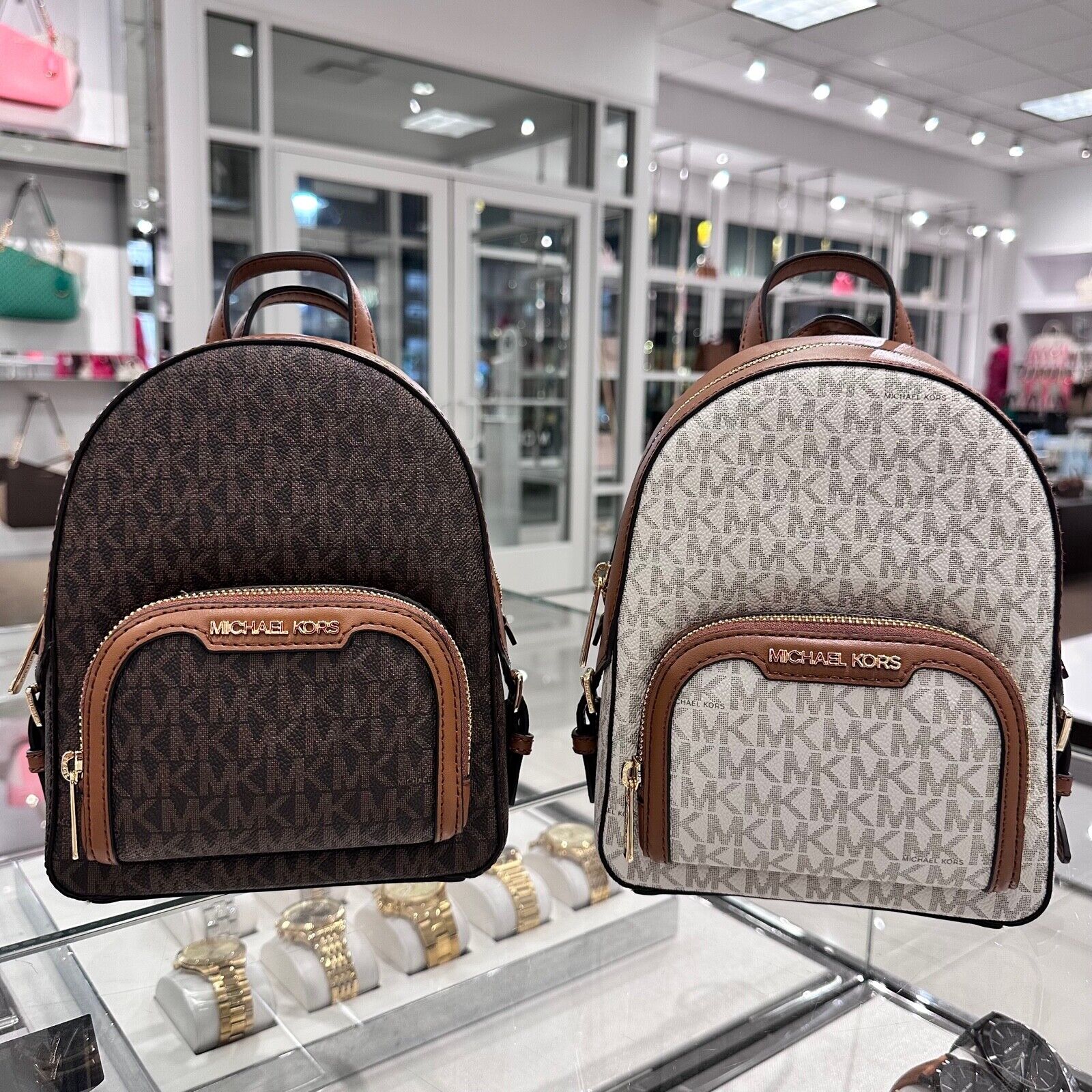 Michael Kors Bags | Michael Kors Jaycee Xs Convertible Zip Pocket Backpack | Color: Brown | Size: Os | Thanhthuy2401's Closet