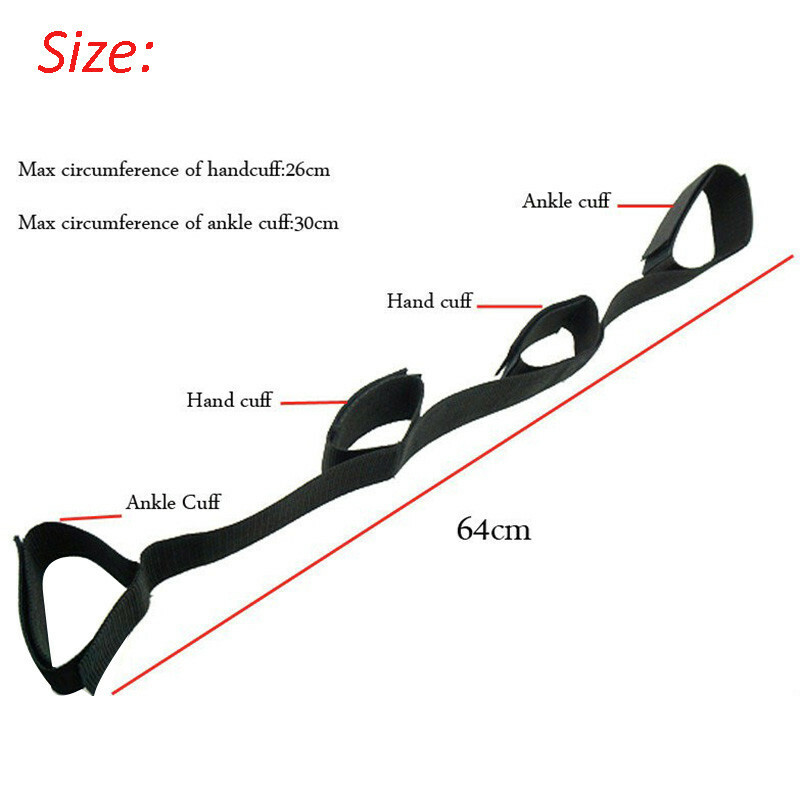 BDSM Bondage Nylon Straps Handcuff Ankle Thigh Cuffs Open Leg Spreader