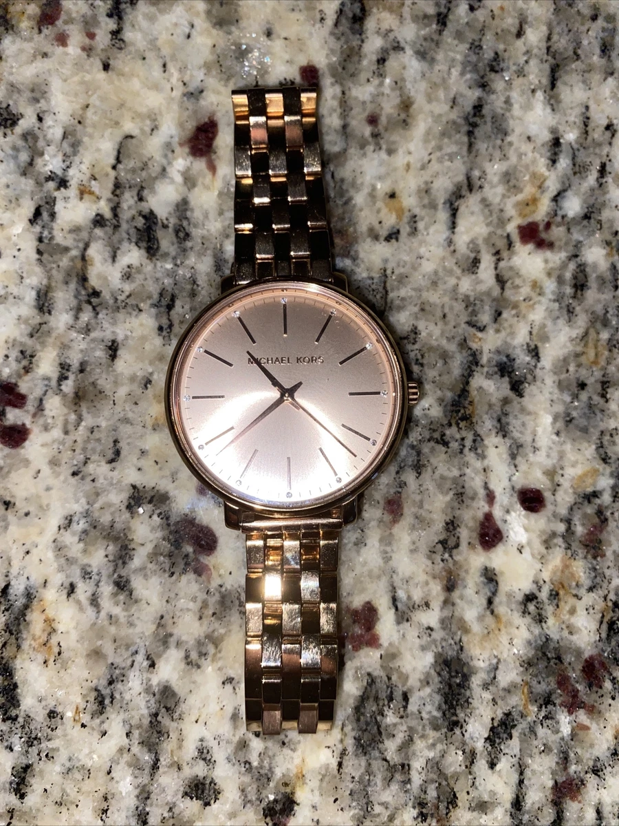 Michael Kors Womens Watch MK 3897 Rose Gold Face Gold Band 41mm