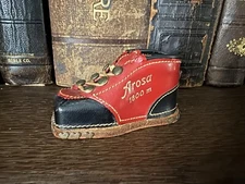 VINTAGE AROSA SWITZERLAND SWISS SOUVENIR MINI HIKING BOOT LEATHER ALPINE VILLAGE