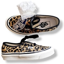Vans Black/Tan Leopard Low Top Sneakers UK 3 EUR 35 AU/US 5.5 BNIB