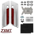 Chrome Lids Latch Set Cover Fit for Harley Davidson Saddlebag Latch Hardware Kit