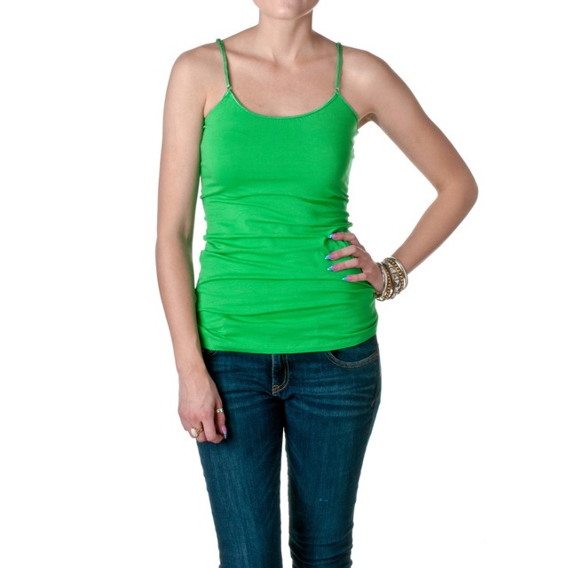 BLVD Women's Long Solid Spaghetti Strap Tank Top | eBay
