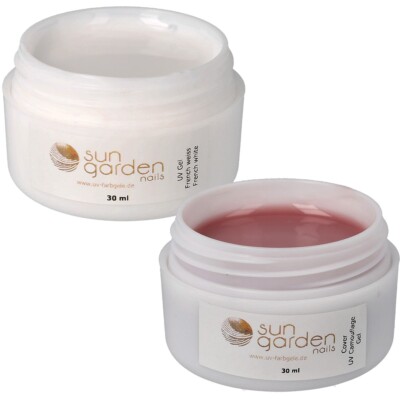 Sun Garden Nails UV Frenchgel weiss + UV Cover Gel 30ml