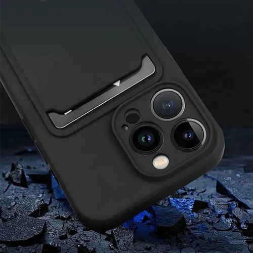 Silicone Case Cover With Card Slot Holder For iPhone15 14 16 12 Pro Max 13 Mini - Picture 6 of 22